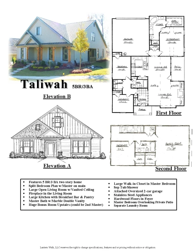 The Taliwah original plan sheet