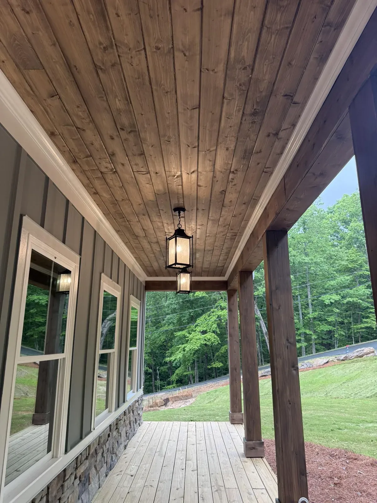 100 Diane Court &mdash; covered porch with wood ceiling